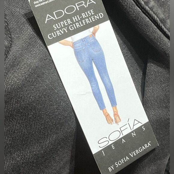 Sofia Vergara Adora Super Hi Rise Distressed Curvy Girlfriend Jeans, 10S, NWT - Picture 13 of 16
